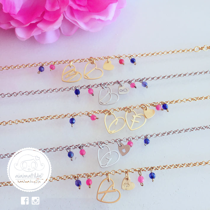 pulseira com letra