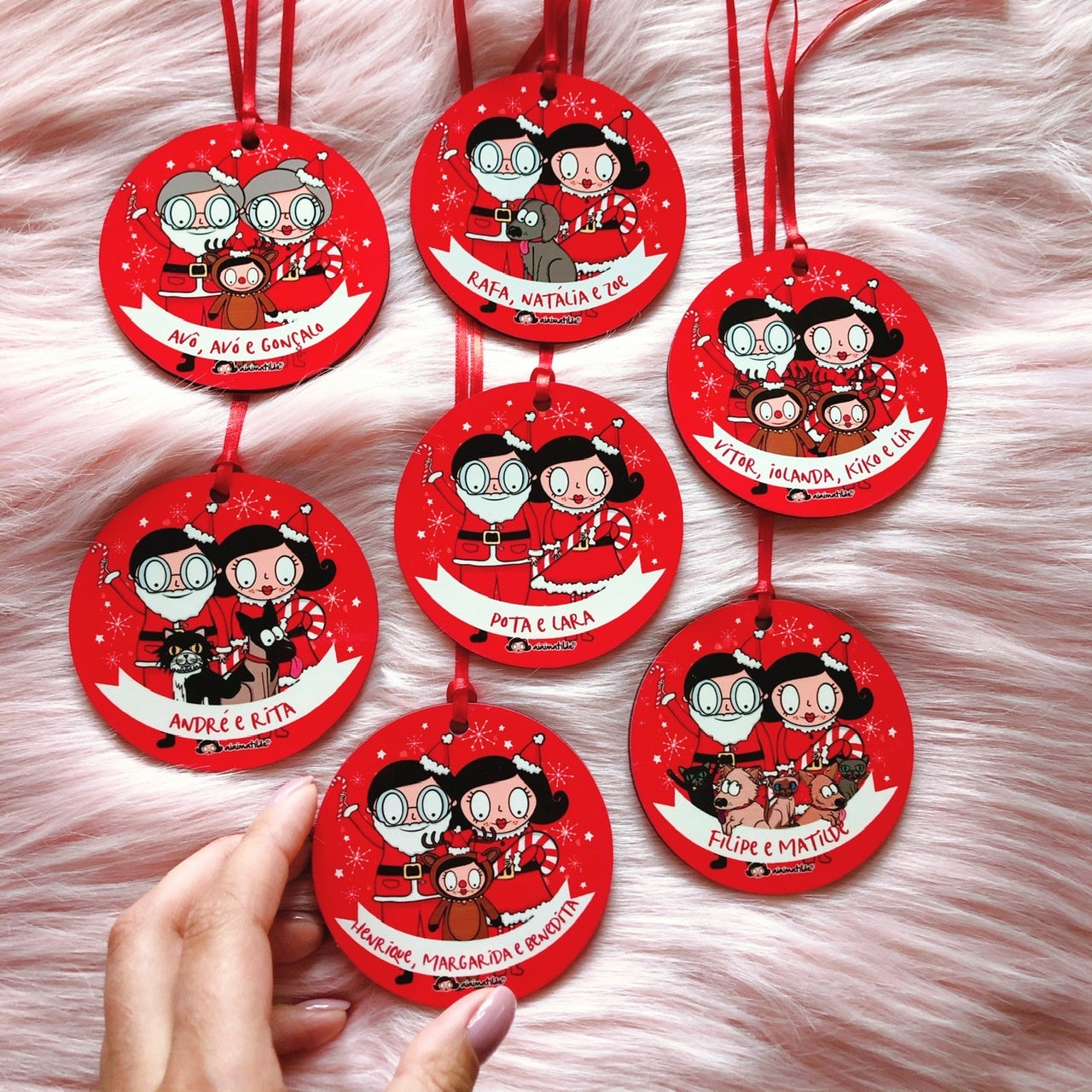 bola de natal família