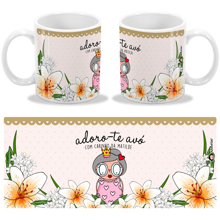 caneca avós - lírio e carro