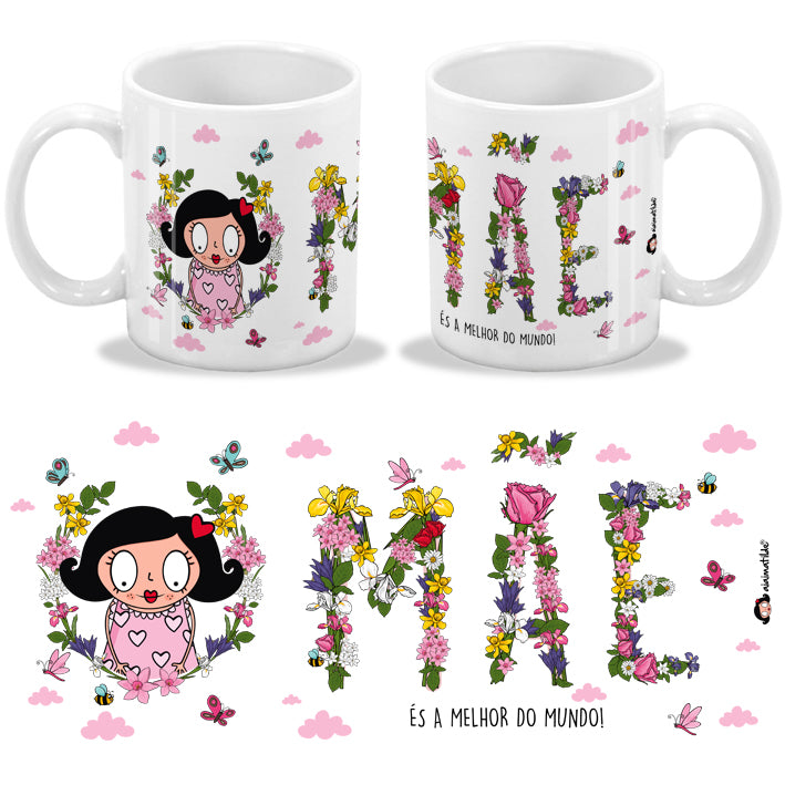 caneca mãe flores