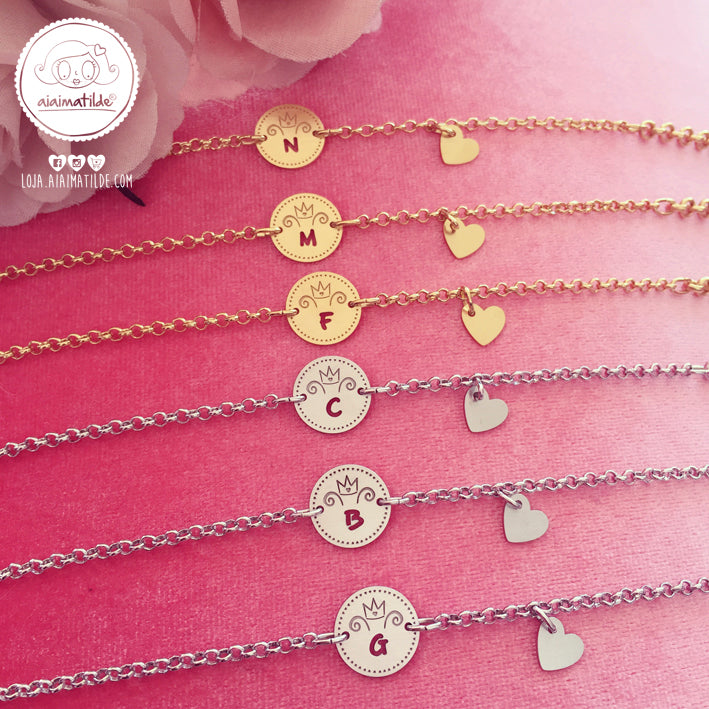 pulseira/colar com inicial