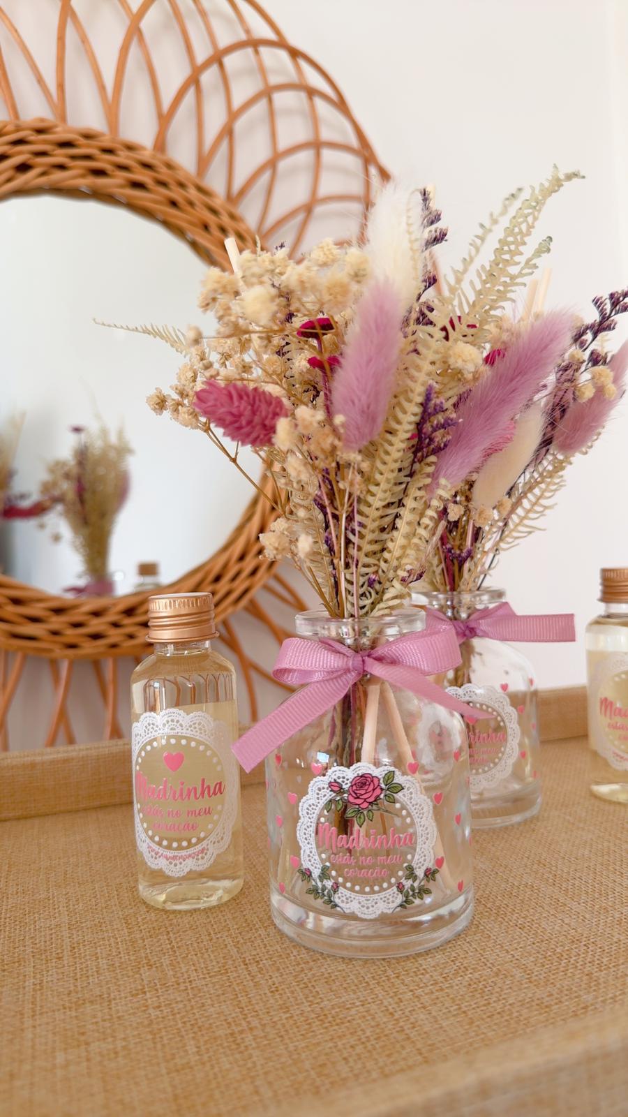 jarra com flores para a madrinha (ambientador 50ml  incluído)