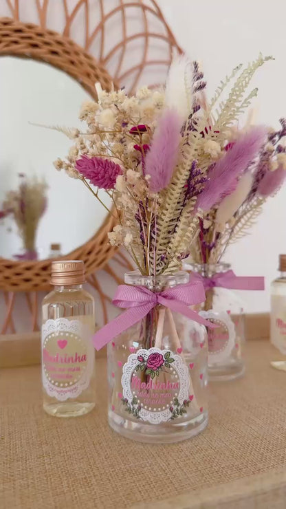 jarra com flores para a madrinha (ambientador 50ml  incluído)